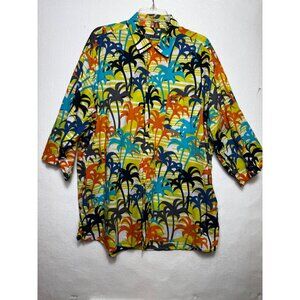 Mens Missoni Sport Hawaiian Shirt‎ XL 100% Cotton Palm Tree Print Italy beach